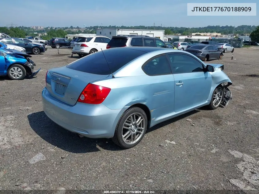 2007 Scion Tc VIN: JTKDE177670188909 Lot: 45637014