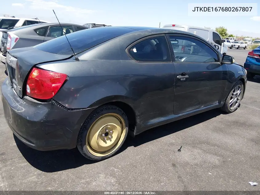 2008 Scion Tc VIN: JTKDE167680267807 Lot: 45321190