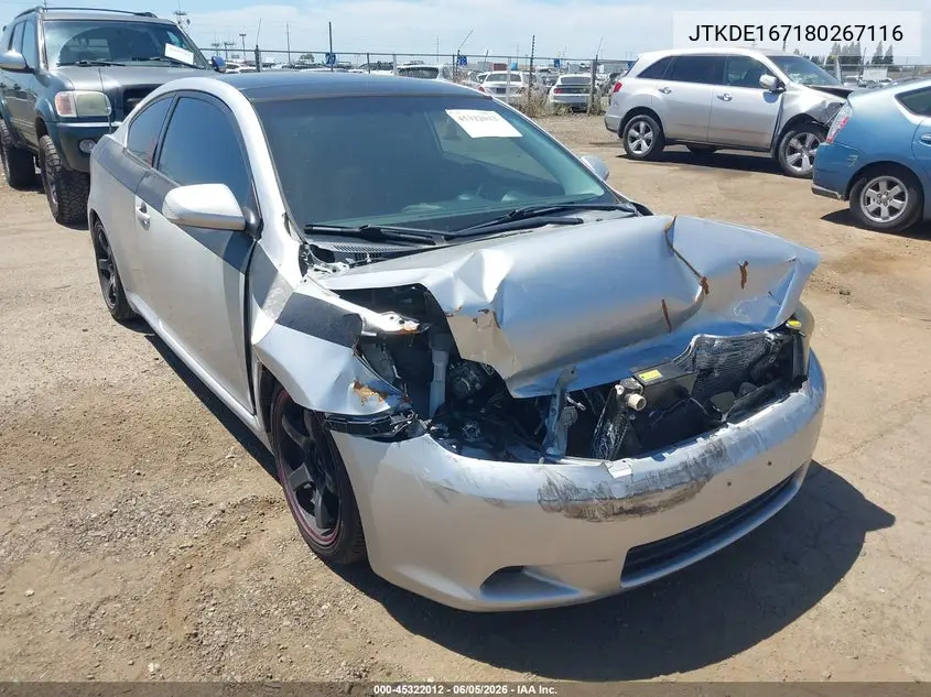 2008 Scion Tc VIN: JTKDE167180267116 Lot: 45322012
