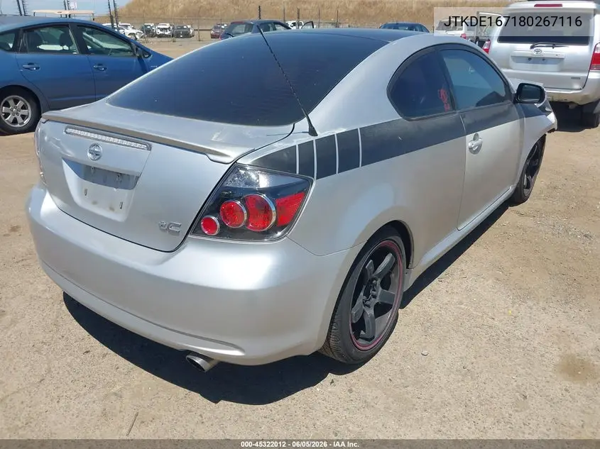2008 Scion Tc VIN: JTKDE167180267116 Lot: 45322012