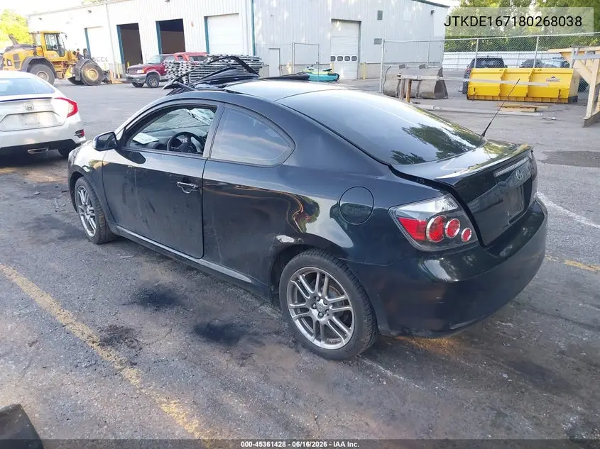 2008 Scion Tc VIN: JTKDE167180268038 Lot: 45361428