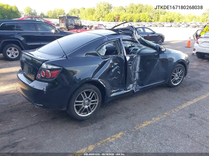 2008 Scion Tc VIN: JTKDE167180268038 Lot: 45361428