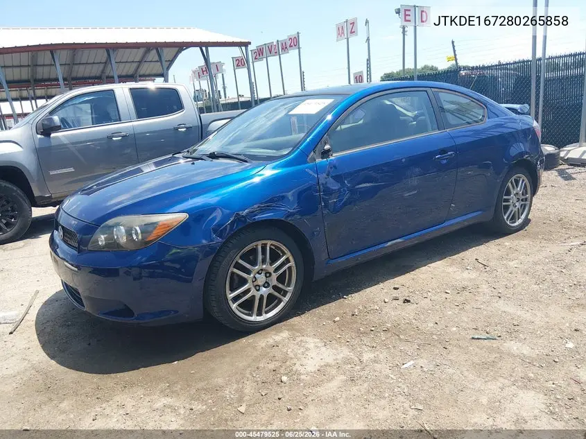 2008 Scion Tc VIN: JTKDE167280265858 Lot: 45479525