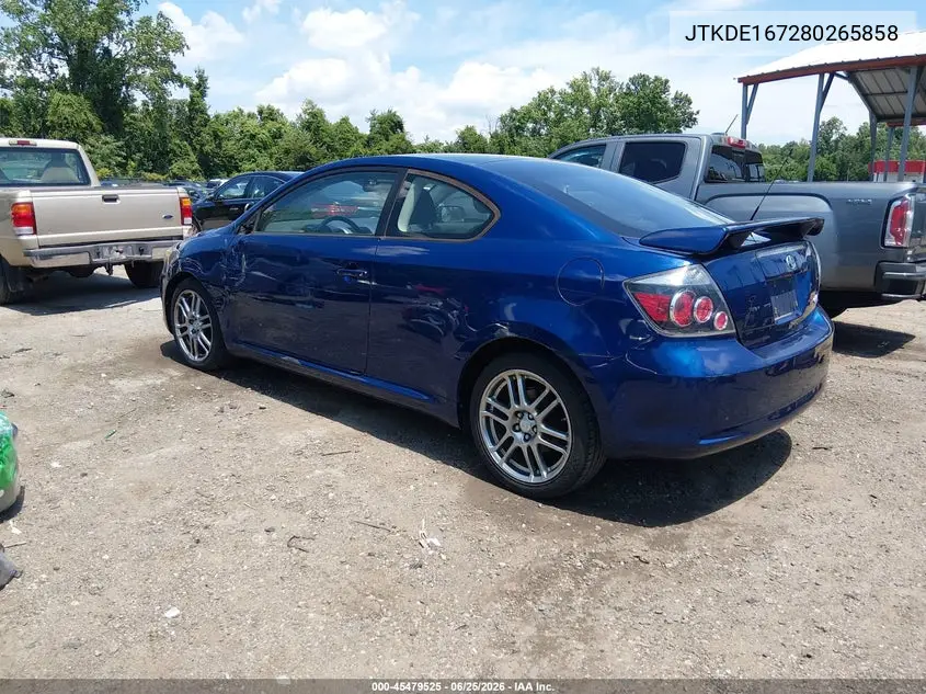 2008 Scion Tc VIN: JTKDE167280265858 Lot: 45479525