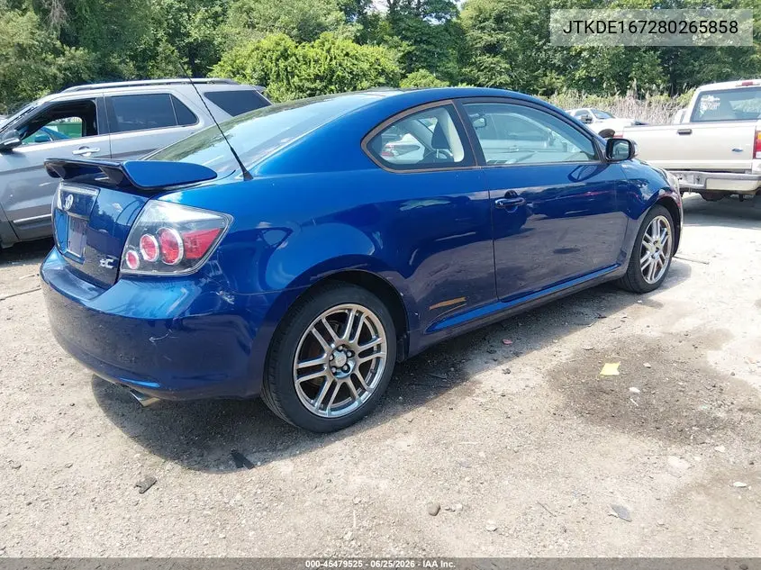 2008 Scion Tc VIN: JTKDE167280265858 Lot: 45479525
