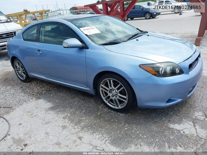 2008 Scion Tc VIN: JTKDE167580274585 Lot: 45485169