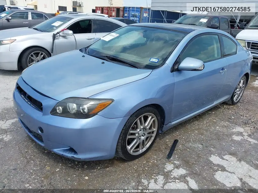 2008 Scion Tc VIN: JTKDE167580274585 Lot: 45485169