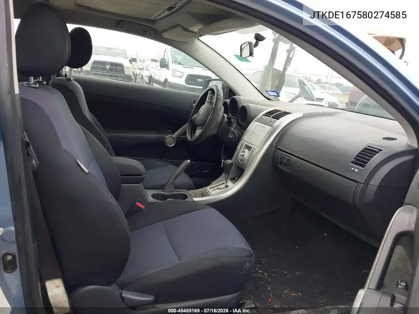 2008 Scion Tc VIN: JTKDE167580274585 Lot: 45485169