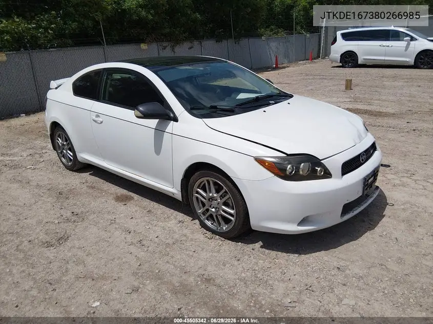 2008 Scion Tc VIN: JTKDE167380266985 Lot: 45505342