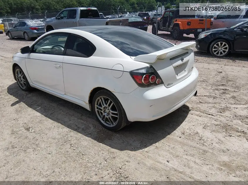 2008 Scion Tc VIN: JTKDE167380266985 Lot: 45505342