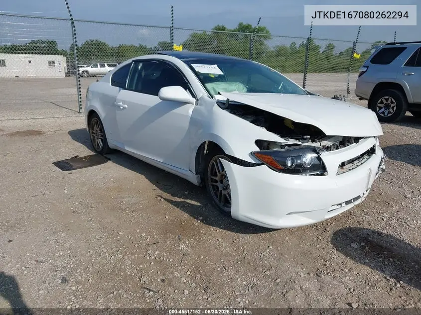 2008 Scion Tc VIN: JTKDE167080262294 Lot: 45517152