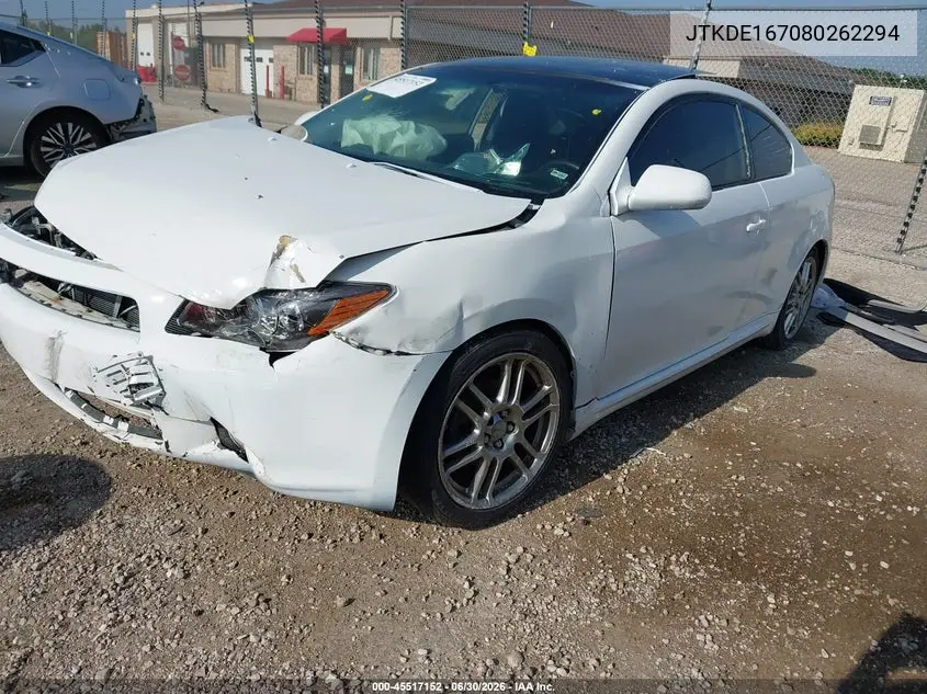 2008 Scion Tc VIN: JTKDE167080262294 Lot: 45517152