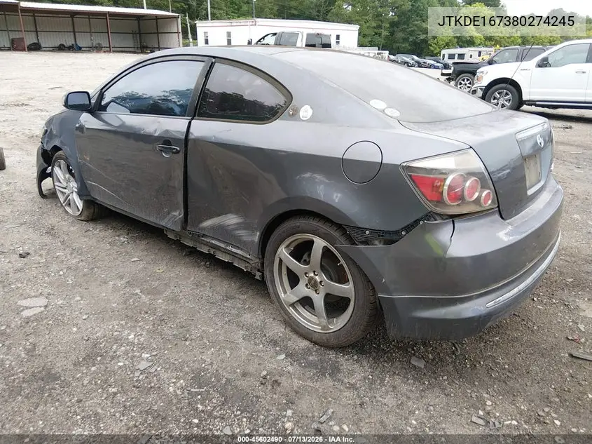 2008 Scion Tc VIN: JTKDE167380274245 Lot: 45602490