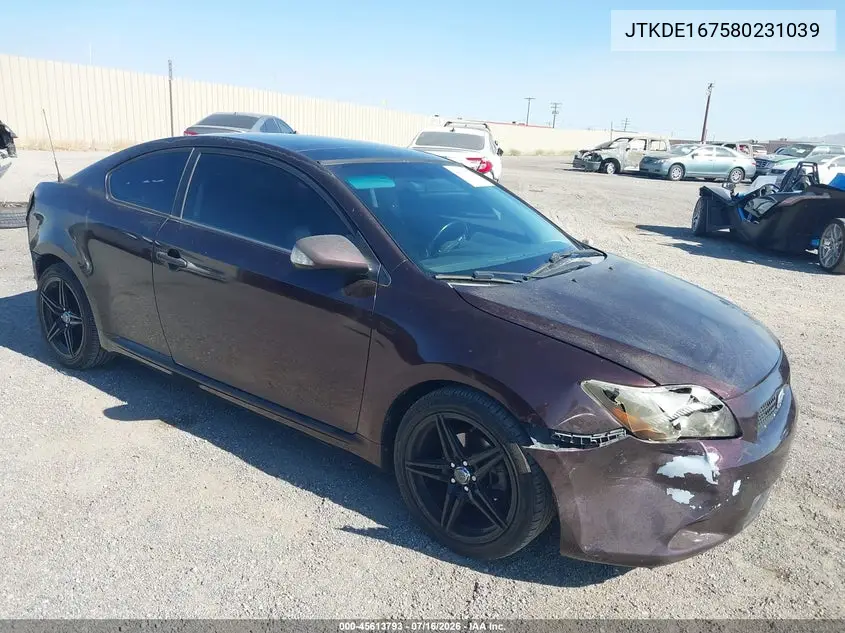 2008 Scion Tc VIN: JTKDE167580231039 Lot: 45613793