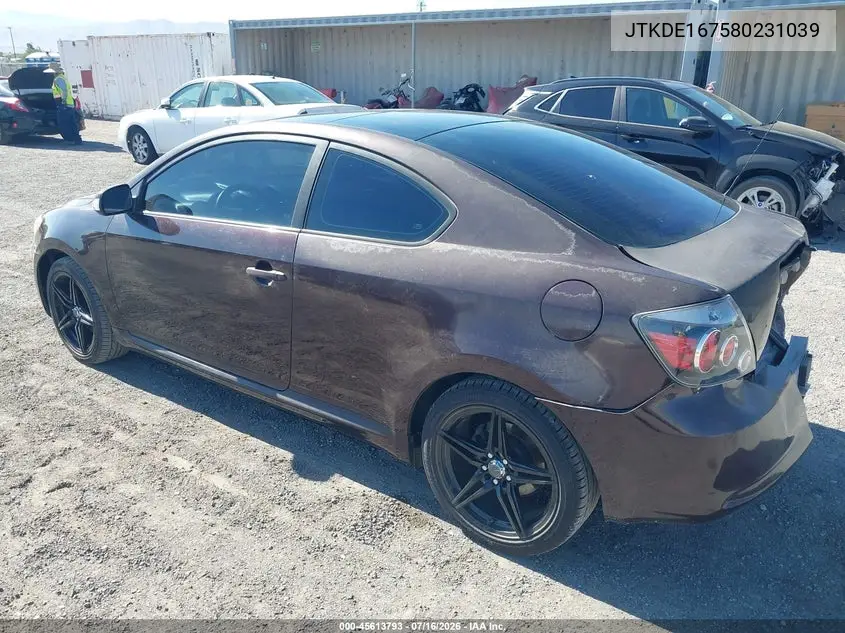 2008 Scion Tc VIN: JTKDE167580231039 Lot: 45613793