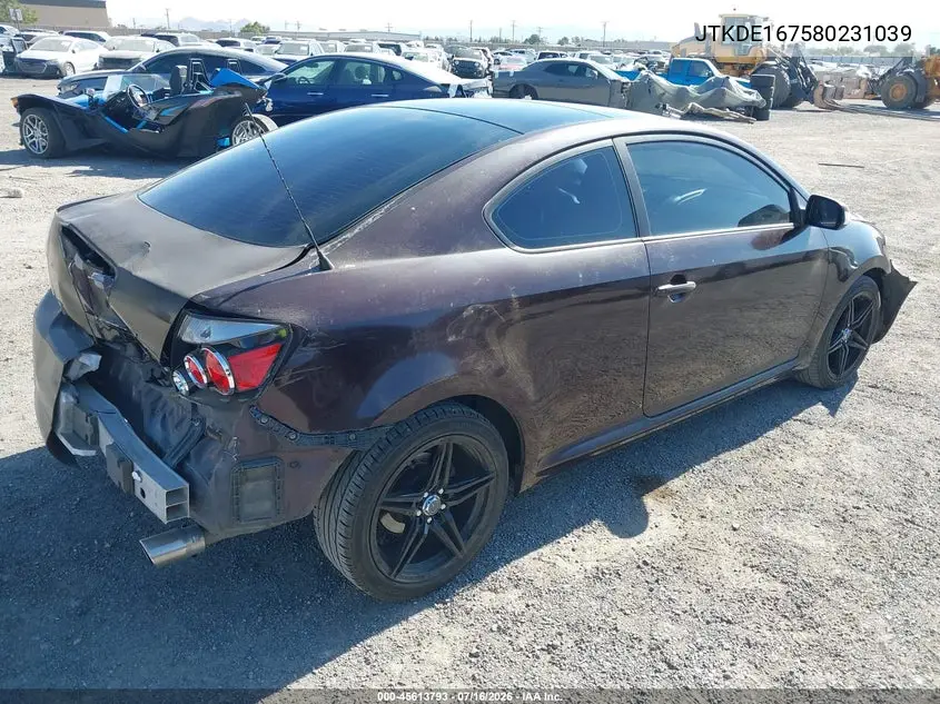 2008 Scion Tc VIN: JTKDE167580231039 Lot: 45613793