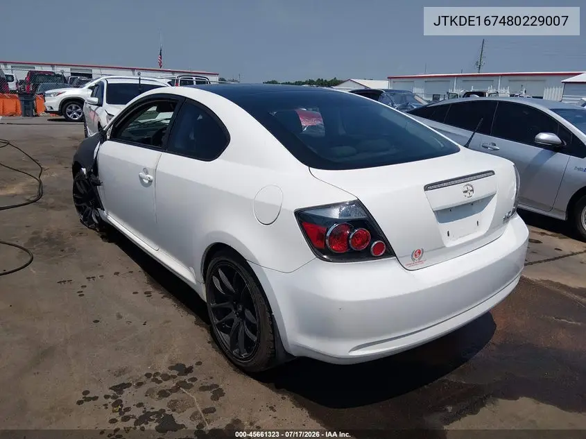 2008 Scion Tc VIN: JTKDE167480229007 Lot: 45661323
