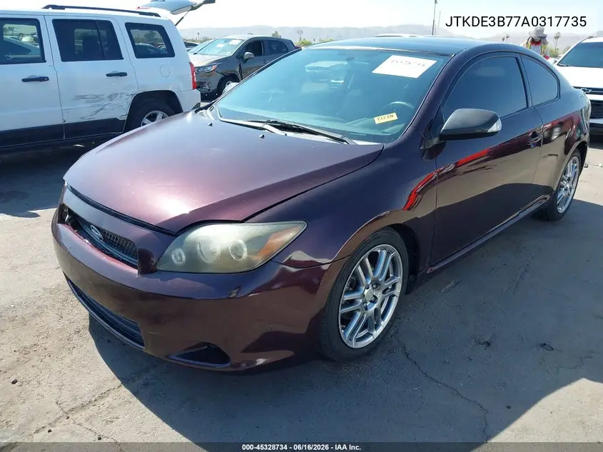 2010 Scion Tc VIN: JTKDE3B77A0317735 Lot: 45328734