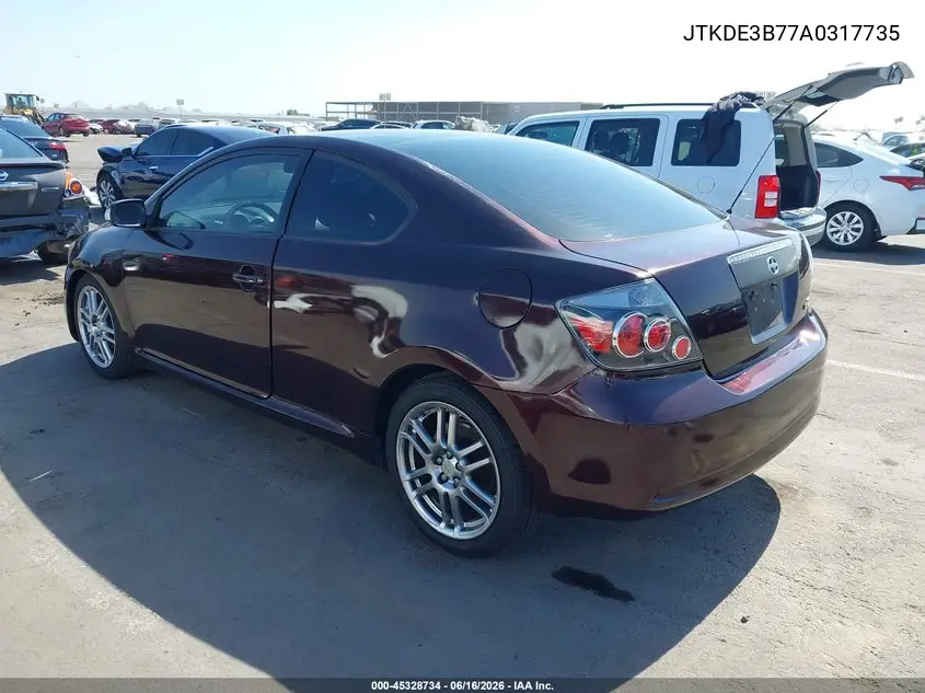2010 Scion Tc VIN: JTKDE3B77A0317735 Lot: 45328734