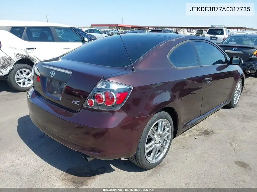 2010 Scion Tc VIN: JTKDE3B77A0317735 Lot: 45328734