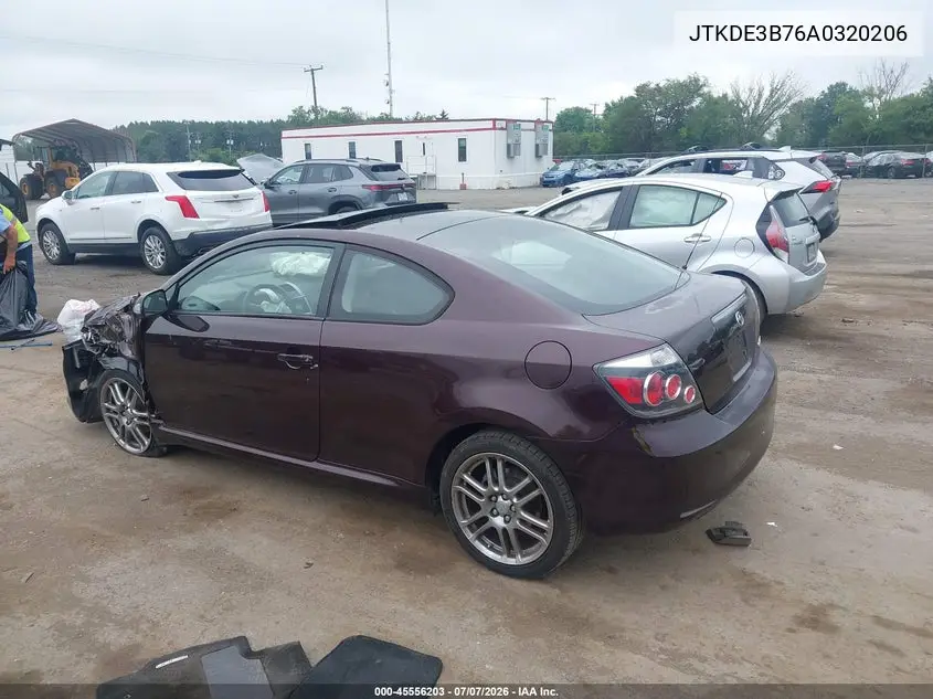 2010 Scion Tc VIN: JTKDE3B76A0320206 Lot: 45556203