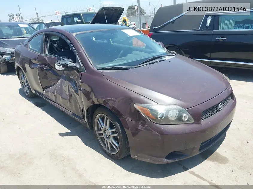 2010 Scion Tc VIN: JTKDE3B72A0321546 Lot: 45667218