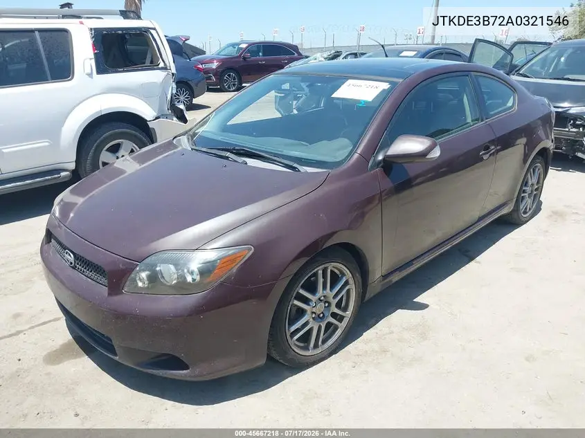 2010 Scion Tc VIN: JTKDE3B72A0321546 Lot: 45667218