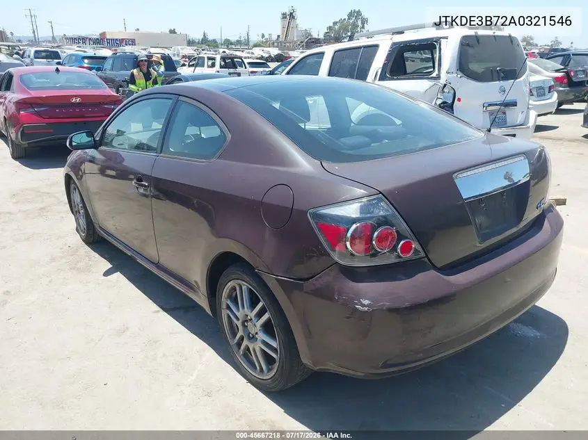 2010 Scion Tc VIN: JTKDE3B72A0321546 Lot: 45667218