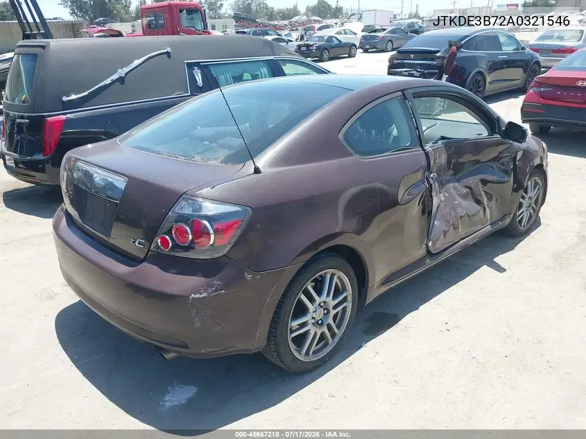 2010 Scion Tc VIN: JTKDE3B72A0321546 Lot: 45667218