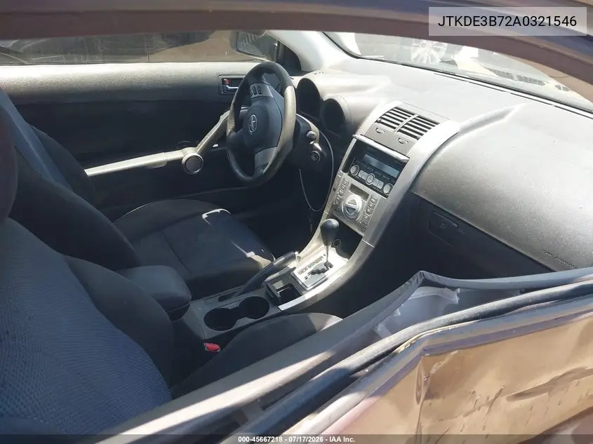 2010 Scion Tc VIN: JTKDE3B72A0321546 Lot: 45667218