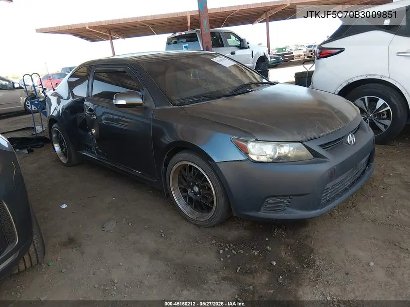 2011 Scion Tc VIN: JTKJF5C70B3009851 Lot: 45160212