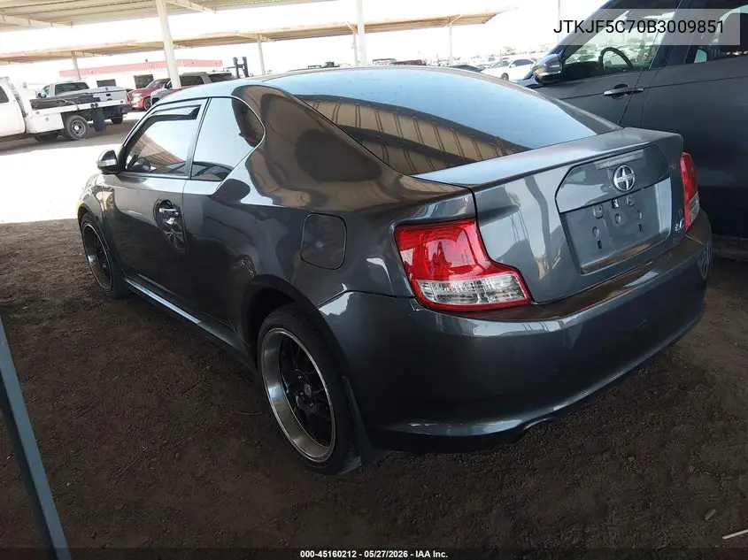 2011 Scion Tc VIN: JTKJF5C70B3009851 Lot: 45160212