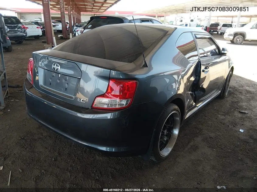 2011 Scion Tc VIN: JTKJF5C70B3009851 Lot: 45160212