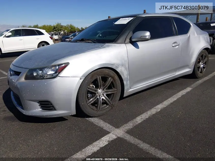 2011 Scion Tc VIN: JTKJF5C74B3003079 Lot: 45190076