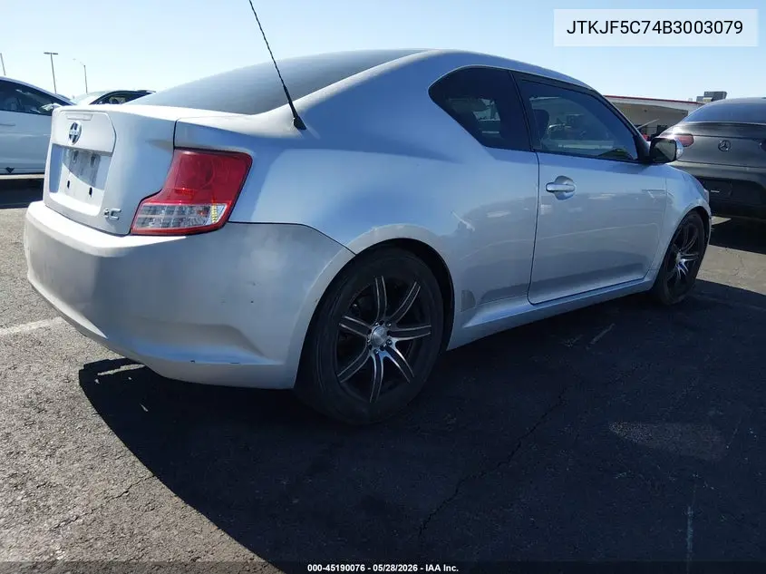 2011 Scion Tc VIN: JTKJF5C74B3003079 Lot: 45190076
