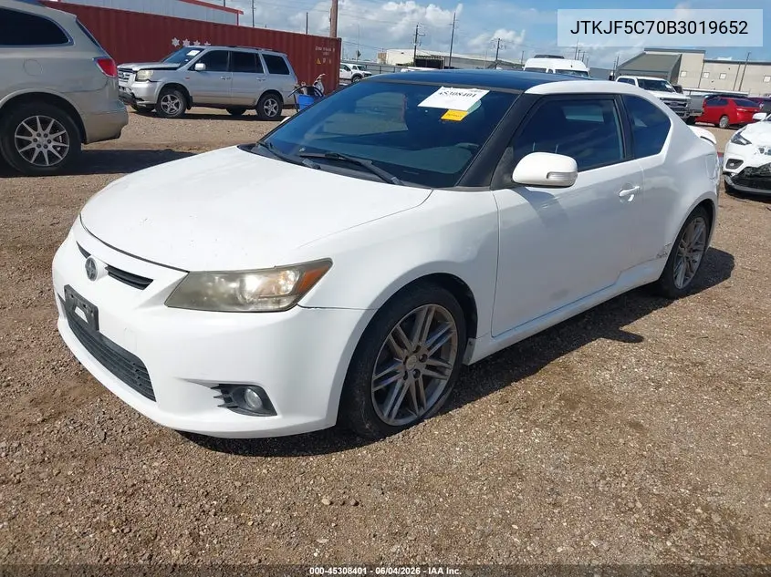 2011 Scion Tc VIN: JTKJF5C70B3019652 Lot: 45308401