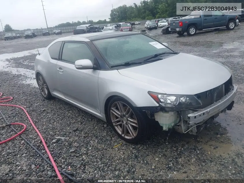 2011 Scion Tc VIN: JTKJF5C72B3004943 Lot: 45356571