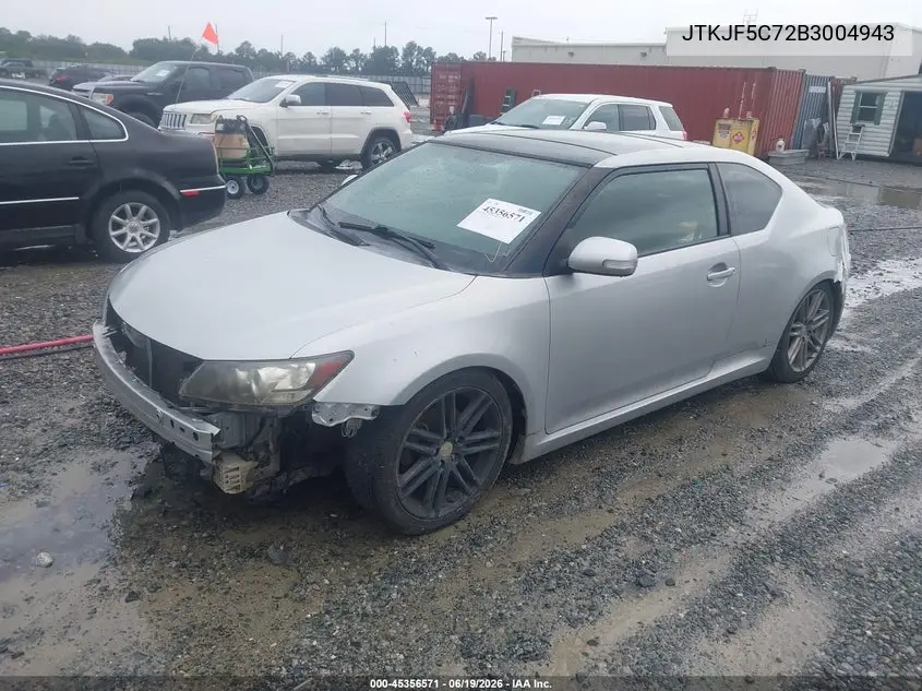 2011 Scion Tc VIN: JTKJF5C72B3004943 Lot: 45356571