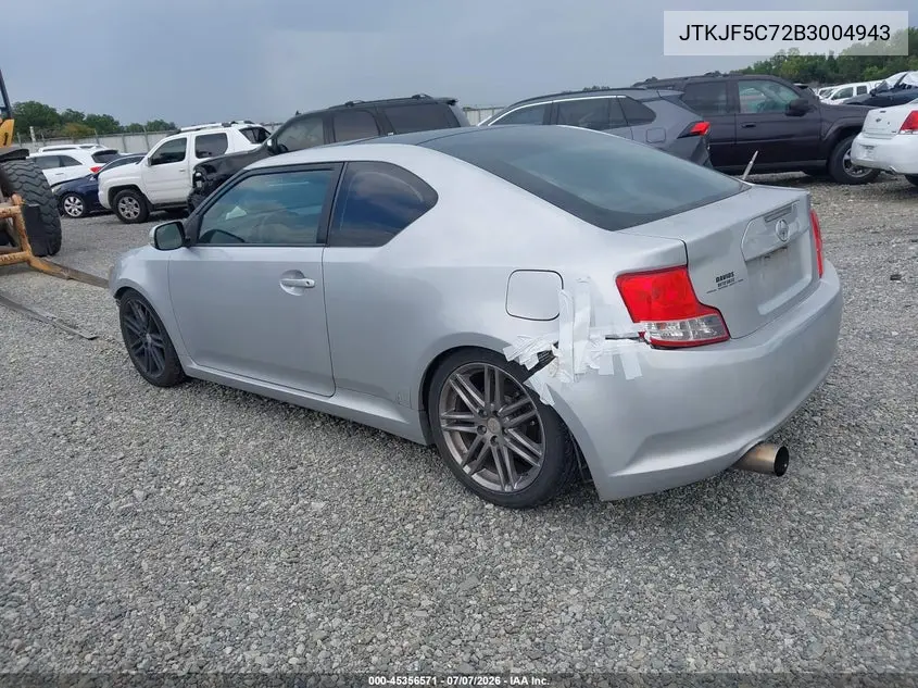 2011 Scion Tc VIN: JTKJF5C72B3004943 Lot: 45356571