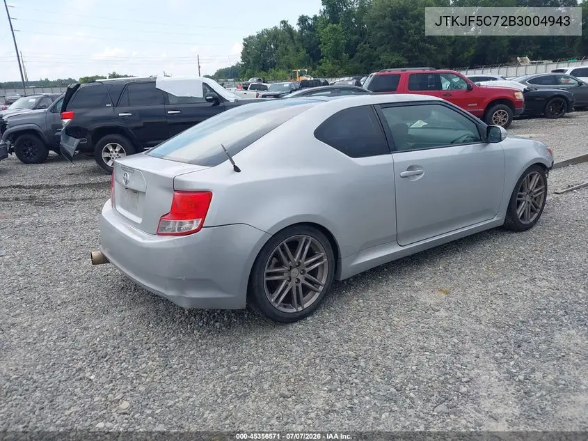 2011 Scion Tc VIN: JTKJF5C72B3004943 Lot: 45356571