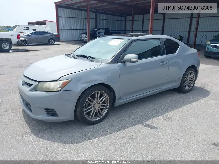2011 Scion Tc VIN: JTKJF5C74B3018388 Lot: 45376178