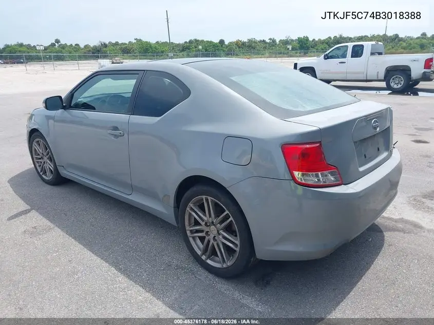 2011 Scion Tc VIN: JTKJF5C74B3018388 Lot: 45376178