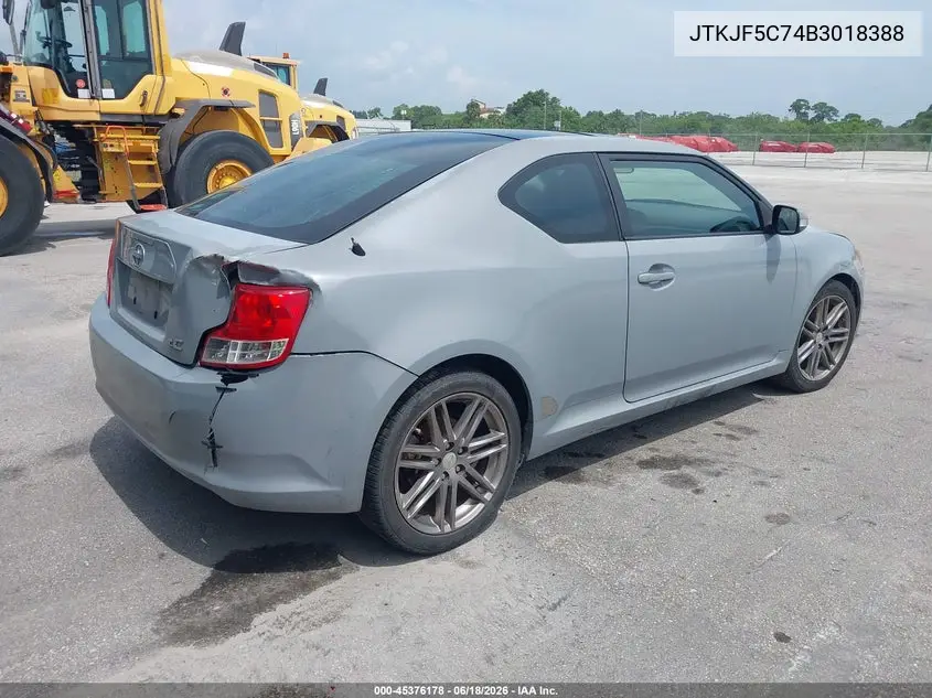 2011 Scion Tc VIN: JTKJF5C74B3018388 Lot: 45376178