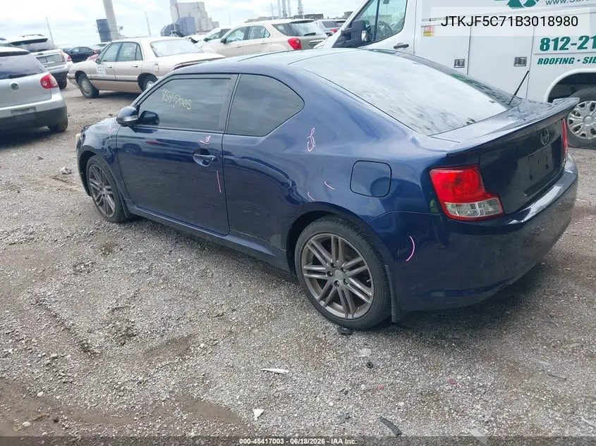 2011 Scion Tc VIN: JTKJF5C71B3018980 Lot: 45417003