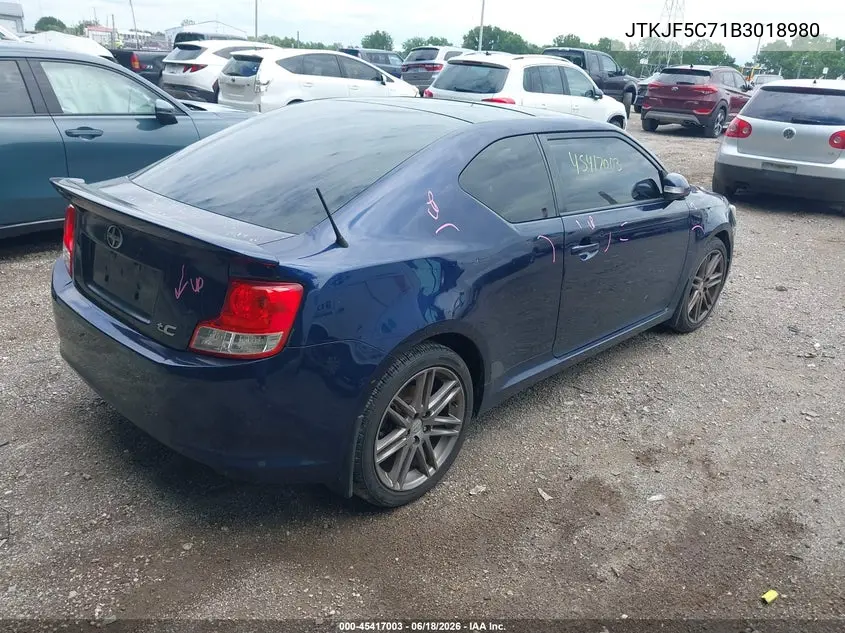 2011 Scion Tc VIN: JTKJF5C71B3018980 Lot: 45417003