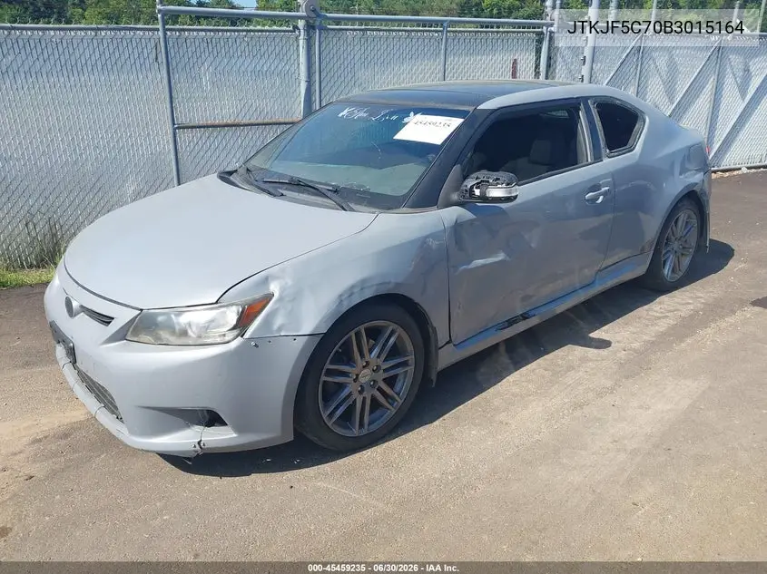 2011 Scion Tc VIN: JTKJF5C70B3015164 Lot: 45459235