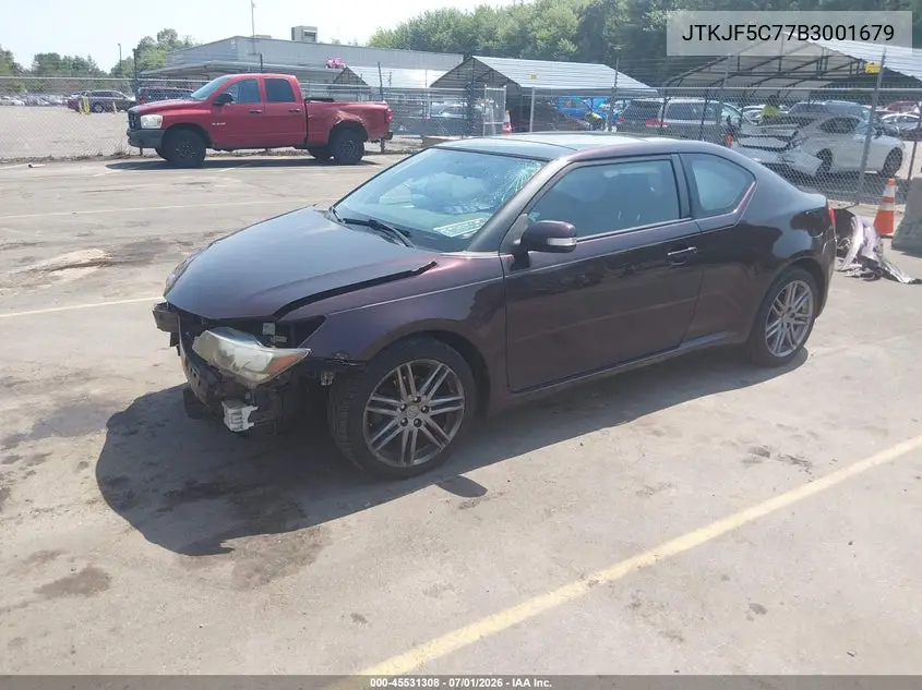 2011 Scion Tc VIN: JTKJF5C77B3001679 Lot: 45531308