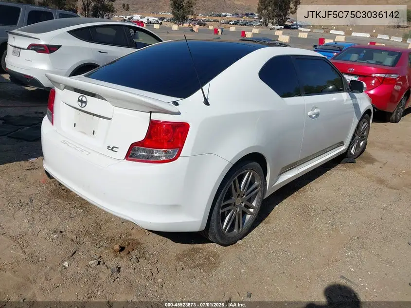 2012 Scion Tc VIN: JTKJF5C75C3036142 Lot: 45523873