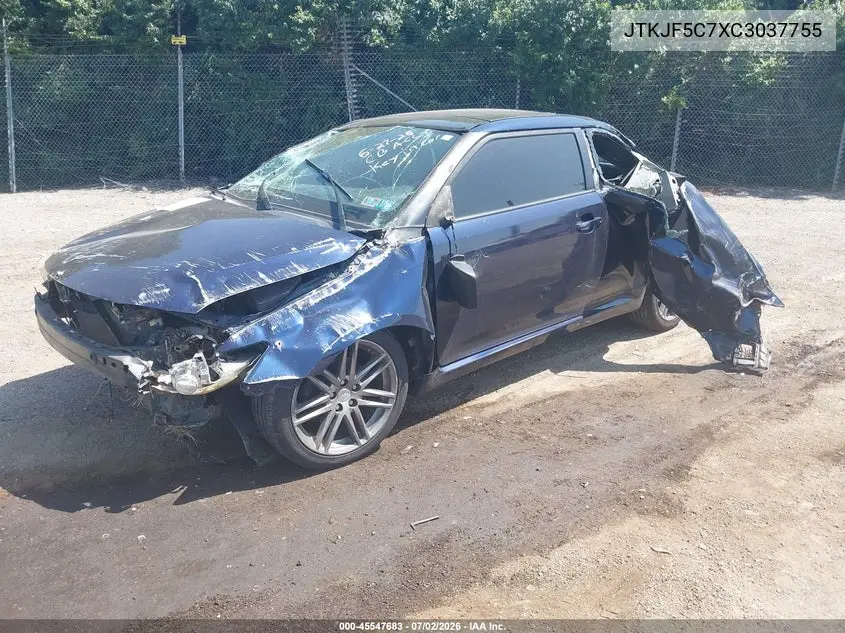 2012 Scion Tc VIN: JTKJF5C7XC3037755 Lot: 45547683