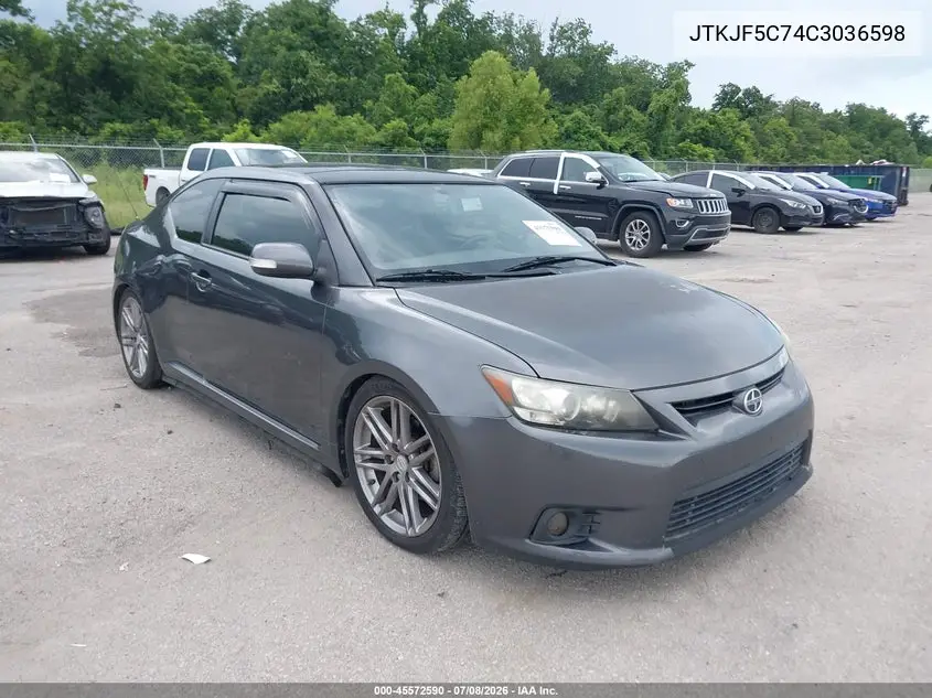 2012 Scion Tc VIN: JTKJF5C74C3036598 Lot: 45572590